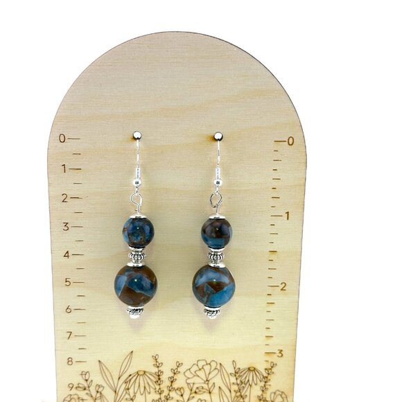 Golden Aqua Quartz Dangle Earrings 925 Sterling Silver Hooks - Picture 3 of 8